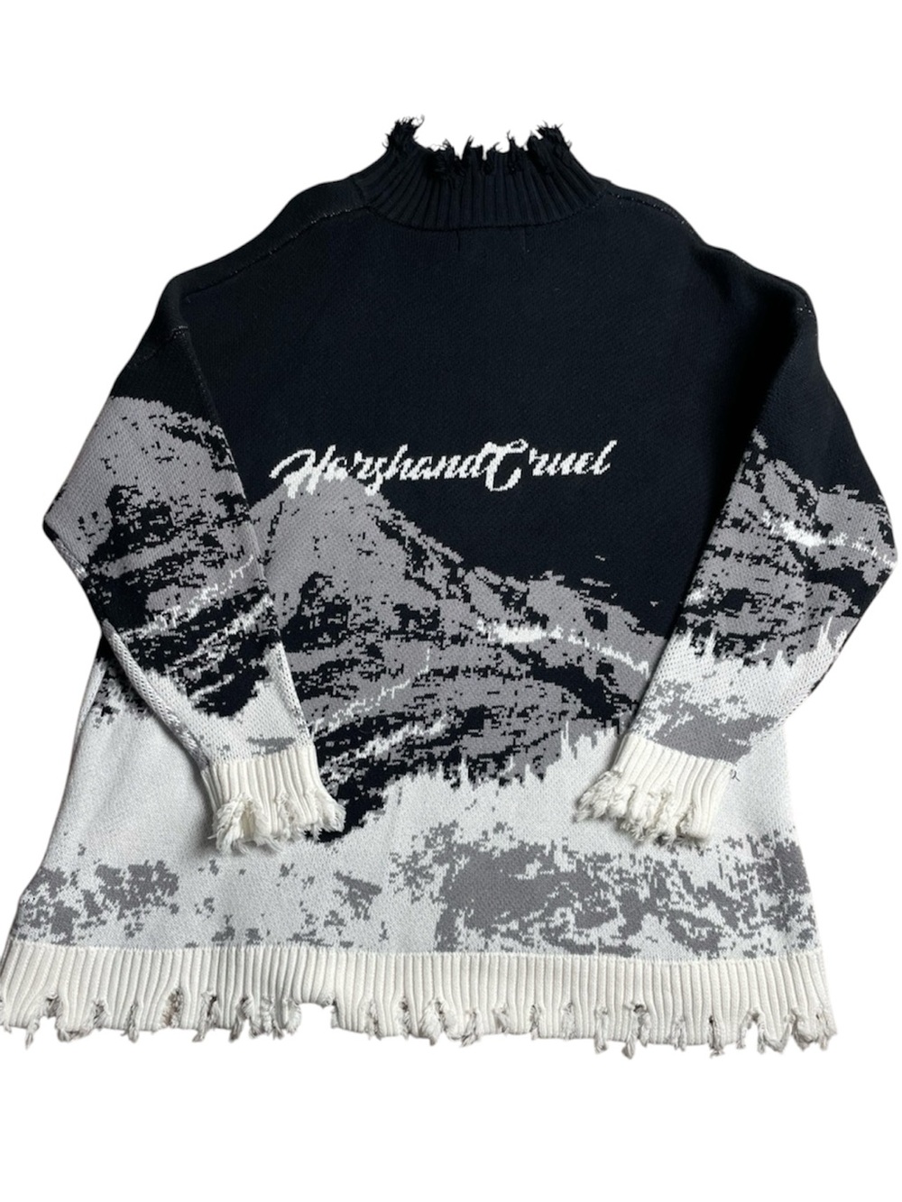 HARSH AND CRUEL Mountain Sweater Waste Land 2019,100% Cotton Oversized M unisex